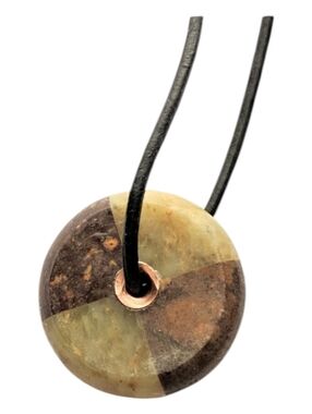 Copper Lined Soapstone on Leather Unique Father's Day Handmade Adjustable Unisex